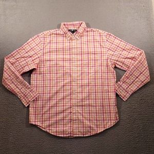 Chase Edward Shirt Mens Extra Large Pink Plaid Woven Button Up Pockets‎ Golf